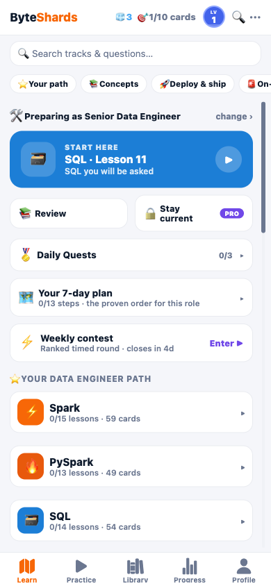 The Data Engineer learning path